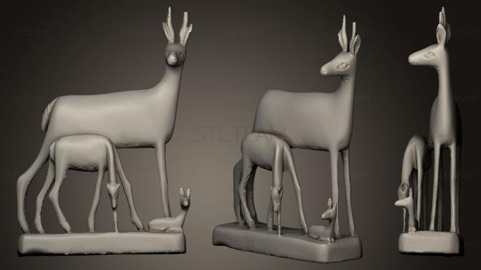 3D model Antelope Family (STL)